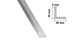 1 Metre / 39.37 Inch Lengh - Natural Aluminium Extruded Angle Corner