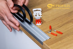 modern aluminium stair edging with anti slip rubber