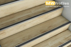 anodised aluminium stair nosing 35×19 mm silver