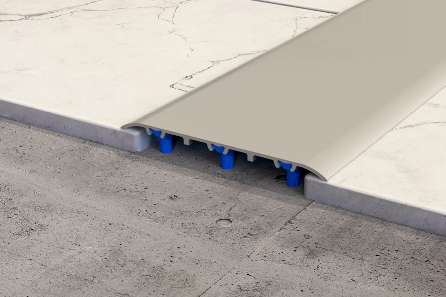 Aluminium door threshold strip 80mm x 930mm silver invisible fix anodised