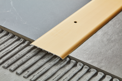 Aluminium door threshold strip 80mm x 1000mm gold anodised