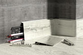 75 mm high profile PVC skirting board wood effect