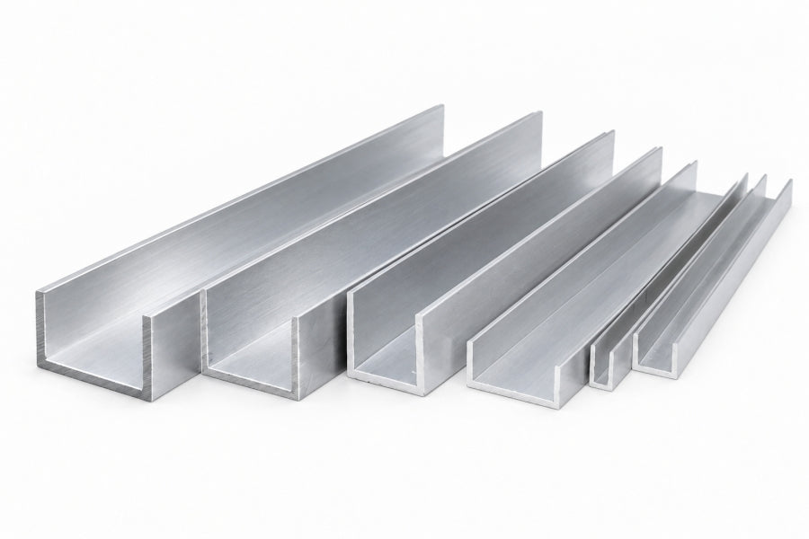 aluminium u channel cross section showing inside gap