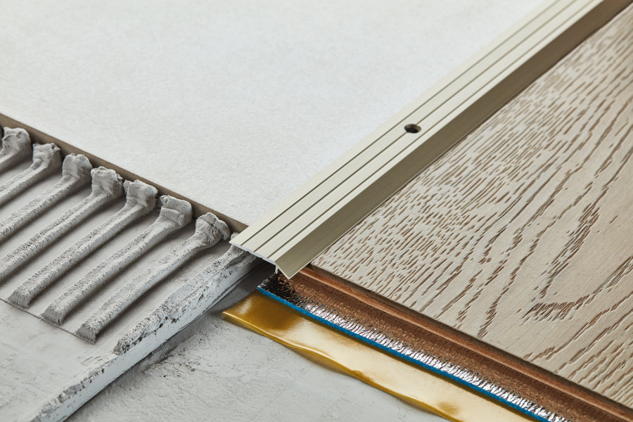 Aluminium door threshold strip 30mm anodised ramp