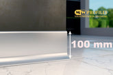 100×10 mm silver anodised aluminium skirting board 2.5 m