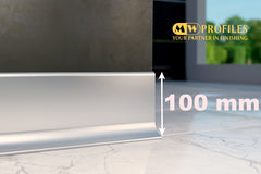 100×10 mm silver anodised aluminium skirting board 2.5 m