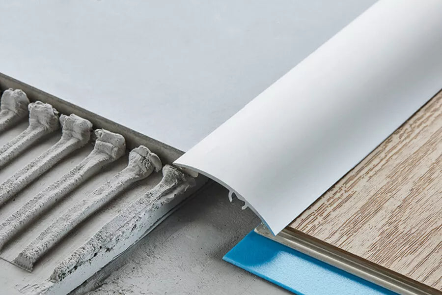 Aluminium door threshold strip anodised silver 930mm length