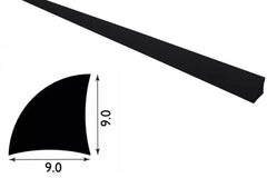 uPVC 9mm quadrant trim – black