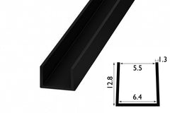 black PVC U channel profile edge trim
