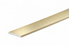 gold flat trim on shelf edge with light wood