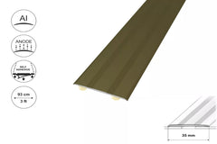 Self adhesive aluminium door threshold strip – 35mm width titanium finish