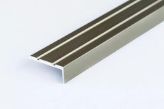 slim aluminium stair trim 25×10 mm grooved