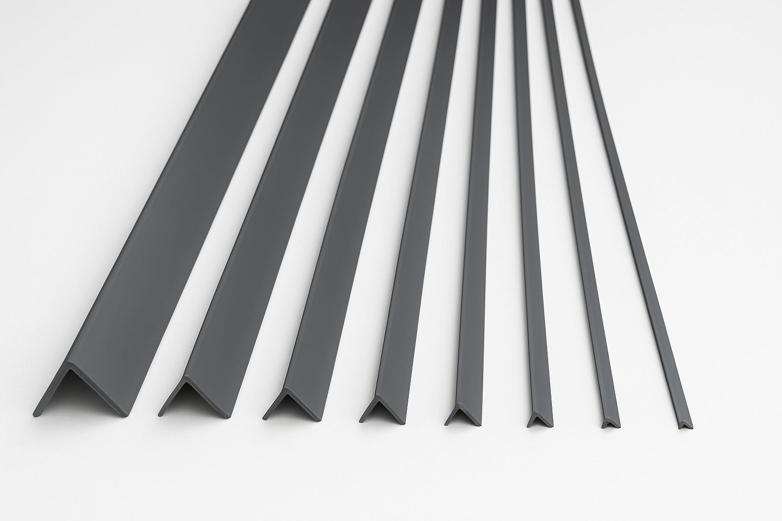 Dark Grey PVC Corner Angle Trim – 1m and 2.48m