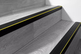 40×40 mm black non slip PVC stair nosing with warning strip