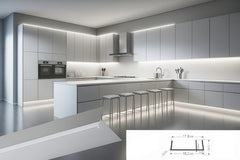 light grey PVC plinth sealing strip 1m