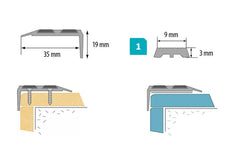 metal stair edge protector grooved surface UK
