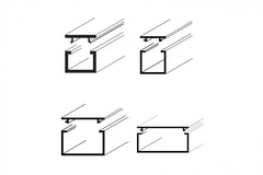 White PVC mini cable trunking – adhesive cover strip 1m & 2.44m