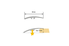 Self adhesive uPVC door threshold strip 40mm wood effect