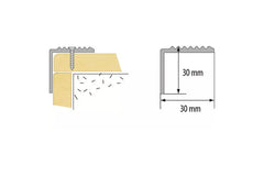 aluminium stair edge profile 30×30 mm UK stock