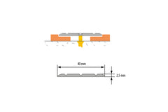 Aluminium door threshold strip 40mm x 2m matte anodised
