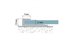 silver aluminium LVT edge trim profile 5 mm P L5