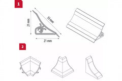 33mm PVC splashback edging strip for kitchens