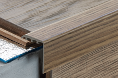 uPVC wood effect stair nosing 30×30 mm profile