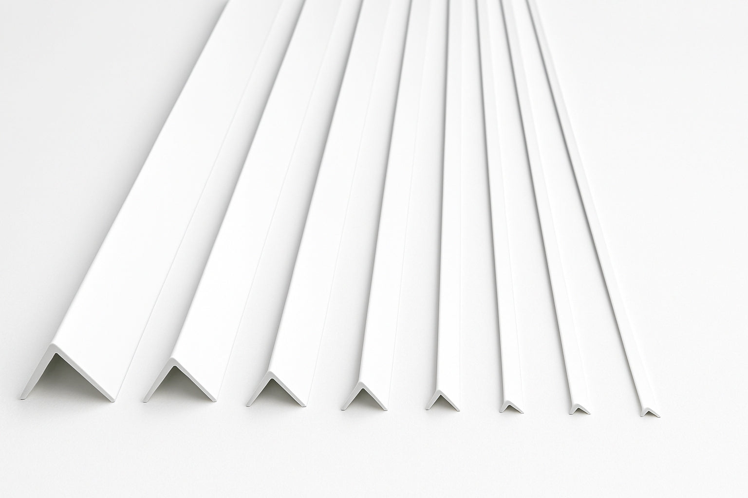 White PVC Corner Angle Trim – 1m and 2.48m