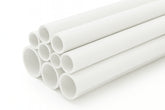 Plastic round pipe tube – white 1m length