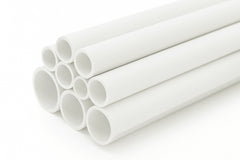Plastic round pipe tube – white 1m length