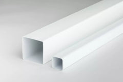 Plastic box section square tube – white