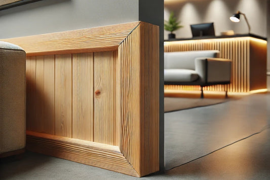 Wood angle trim vs PVC angle trim shown side by side on a corner