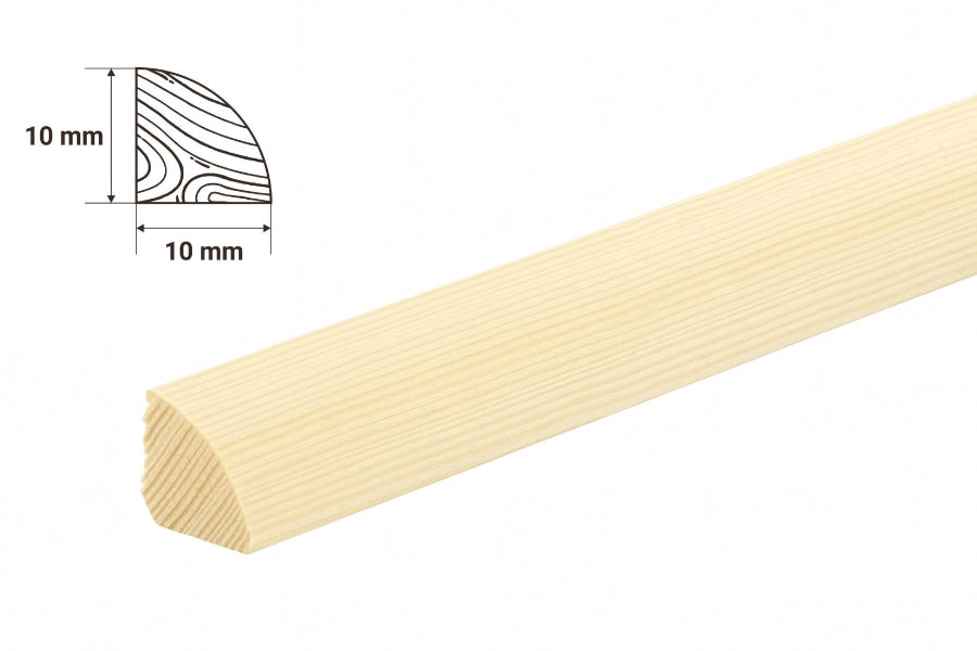 pine wood quadrant trim 10mm quarter round profile