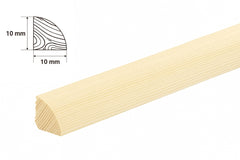 pine wood quadrant trim 10mm quarter round profile