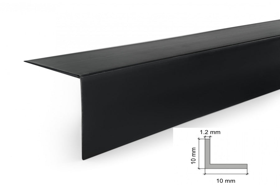 Black PVC Corner Angle Trim – 90° Plastic Edge Protection