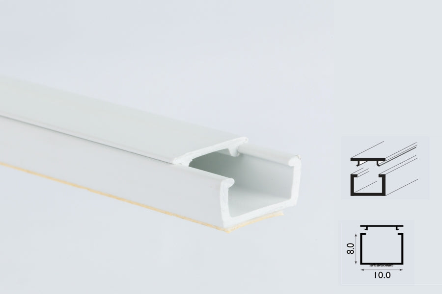 Self adhesive mini cable trunking white PVC