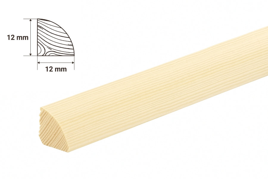 pine wood quadrant trim 12mm natural curved beading