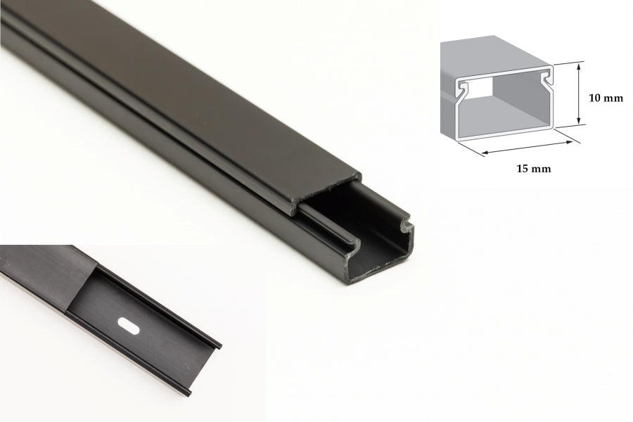 Screw fix mini cable trunking black – 2 metres

