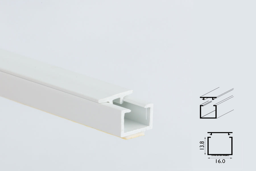 Self adhesive mini cable trunking white PVC – 1m and 2.44m