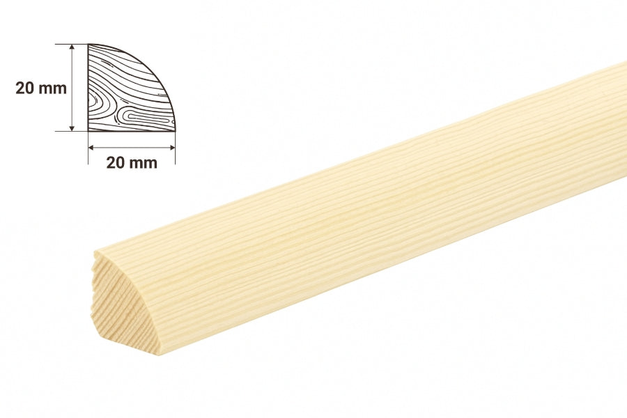 pine wood quadrant trim 20mm smooth corner moulding