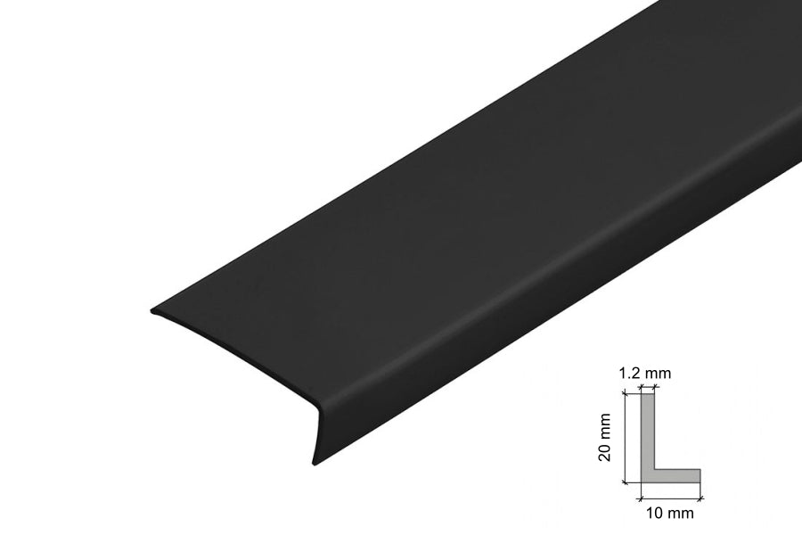 90 Degree Black PVC Corner Angle Trim – Plastic Bead 20x10

