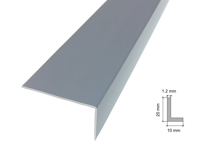 Dark Grey PVC Corner Angle Trim 20x10
