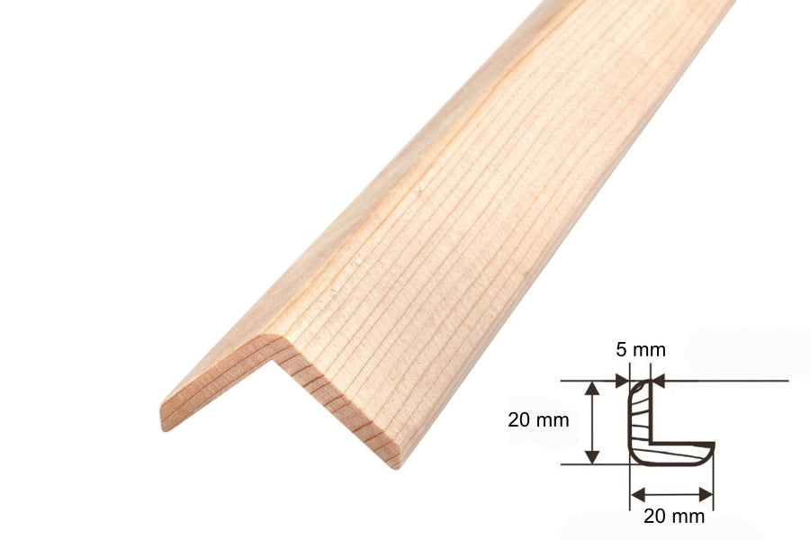 Pine Wood Angle Bead – 90° Corner Trim in 2 Lengths