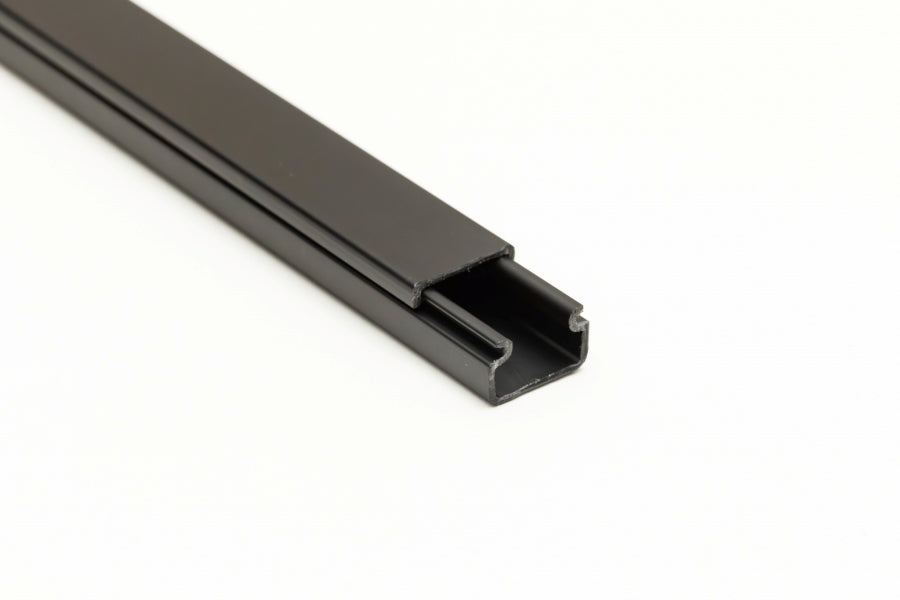 Screw fix black mini cable trunking – 1m long

