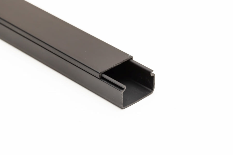 Mini cable trunking black screw fix – 2 metres

