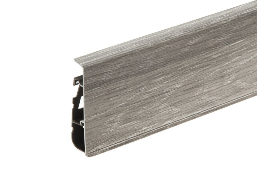 wood effect PVC wall skirting 75 mm height