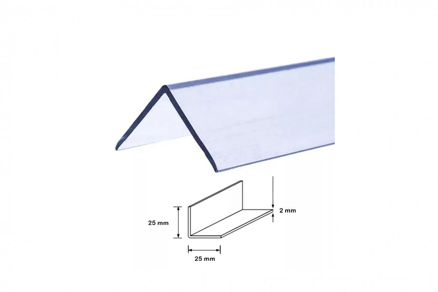 1 Metre Clear PVC Corner Angle Trim – Plastic Strip