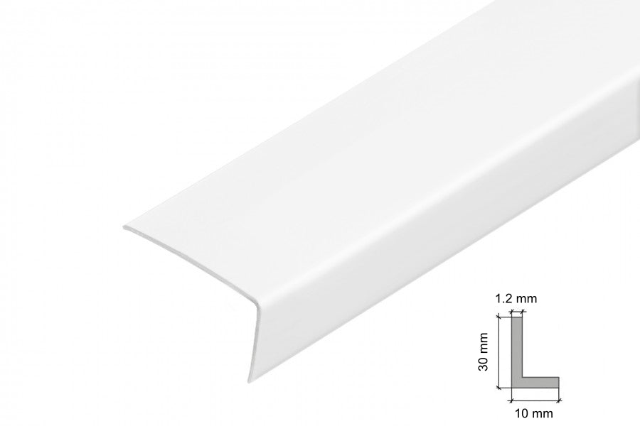 30x10 White PVC Corner Angle Trim – Equal Sizes