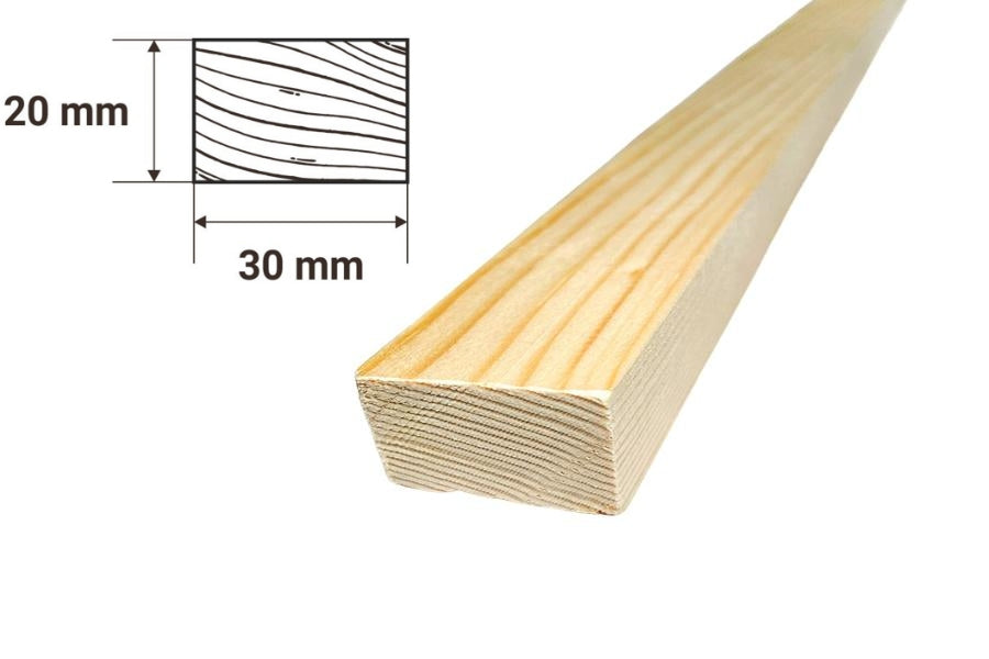 Planed wooden timber beam – 2.4 metre sawn pine strip