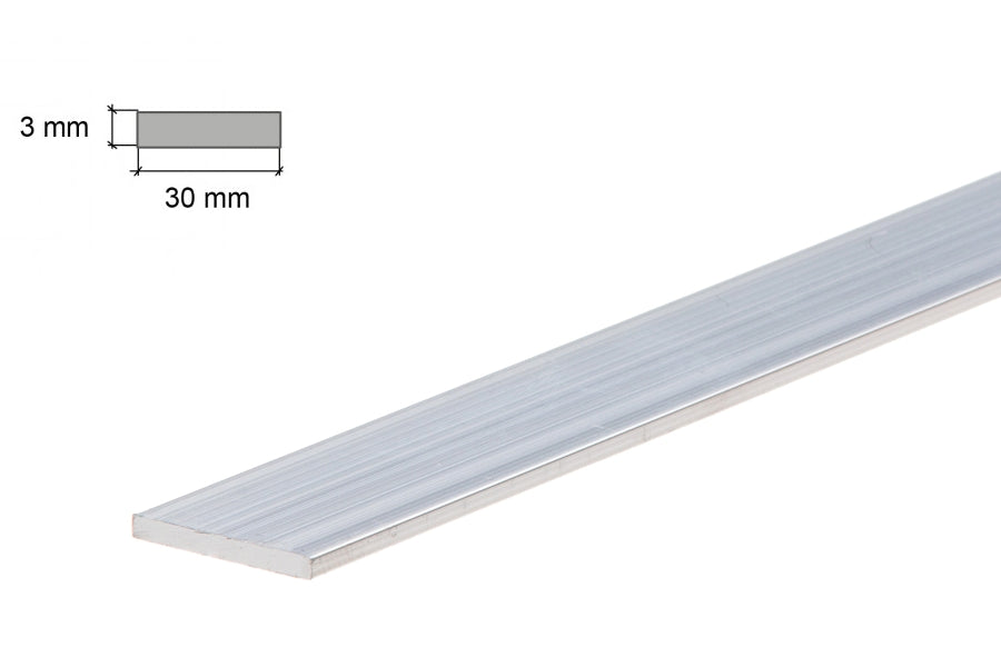 Natural aluminium flat bar – 39.37 inch metal trim
